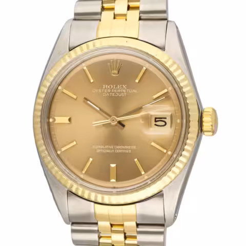 OYSTER PERPETUAL 14233 STAINLESS STEEL YELLOW GOLD 18KT 34MM GOLDEN DIAL YEAR 1990