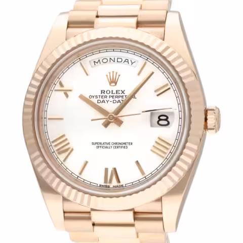 DAY DATE 228235 ROSE GOLD 18KT WHITE DIAL ROMAN NUMBER 40MM FULL SET 2018