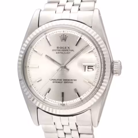 DATEJUST 1601 STAINLESS STEEL WHITE GOLD BEZEL SILVER DIAL 36MM AUTOMATIC MOVEMENT